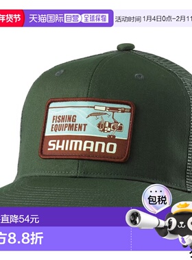 日本直邮Shimano Cap Graphic Flat Mesh Cap L 绿色 CA-067Y新款