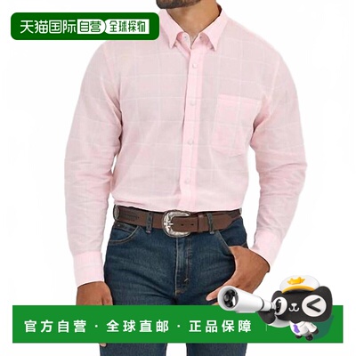 自营 wranglerCody Johnson长袖格子衬衫粉红色 美国奥莱直发威格