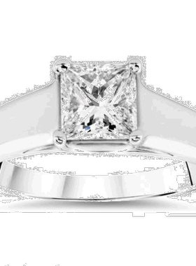自营 pompeii31 克拉白金公主方形切割优化单石钻石 14k 订婚戒指