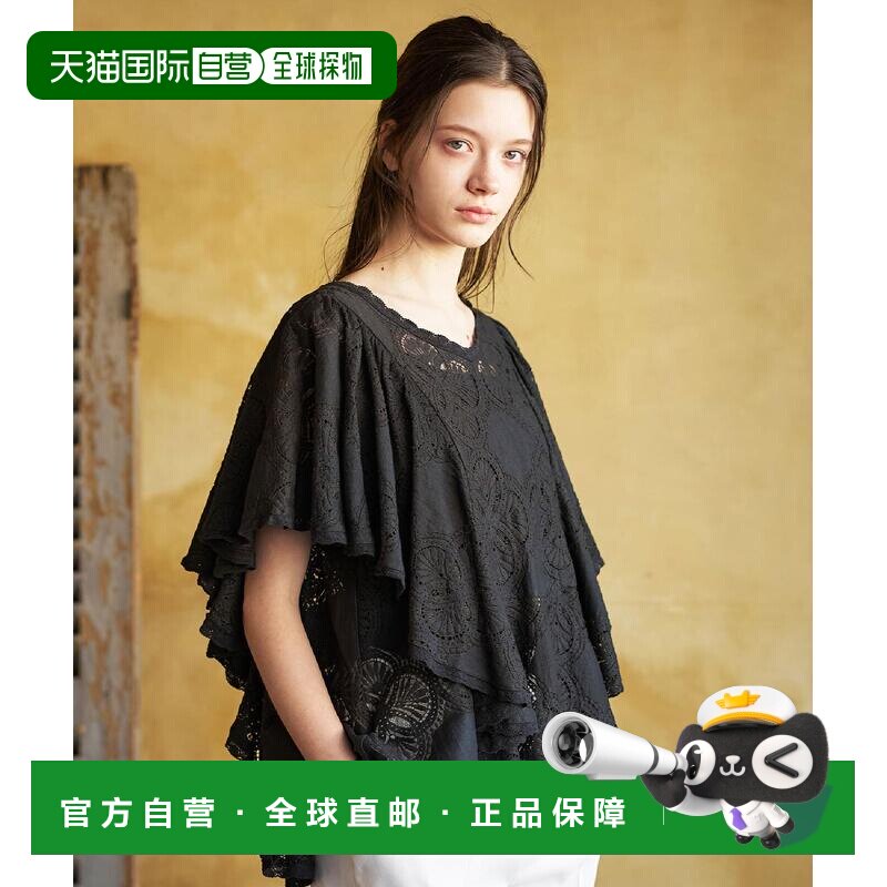 日本直邮DRESSTERIOR 女装 印度产圆圈蕾丝荷叶边衬衫 0858502720