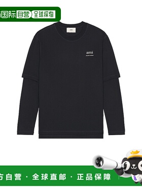 1h可退 香港直邮Ami Paris 男士 长袖T恤 HTS248JE0119 blue蓝色
