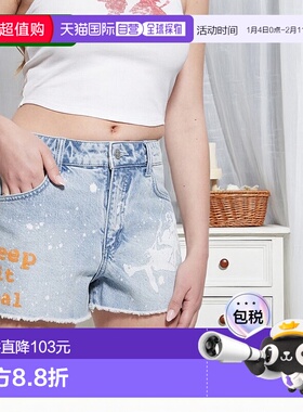 日本直邮Guess GUESS X BRANDALISED联名班克斯涂鸦风女士短裤 GU