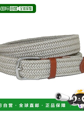 自营 crookhorndavis Boca 编织打蜡棉弹力腰带 - 卡其色 美国奥