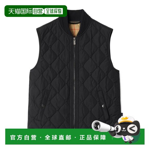 1h可退 香港直邮BURBERRY 男士马甲 81101851 AW2025 黑色 绗缝尼