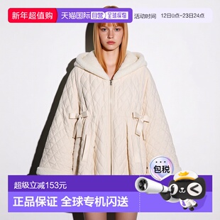 日本直邮日潮 GRL毛绒帽侧边丝带衍缝线条大衣kd128皮草外套