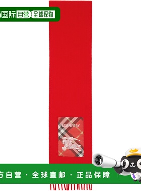 1h可退 香港直邮潮奢 Burberry 巴宝莉 女士 红色 Check Label Ca