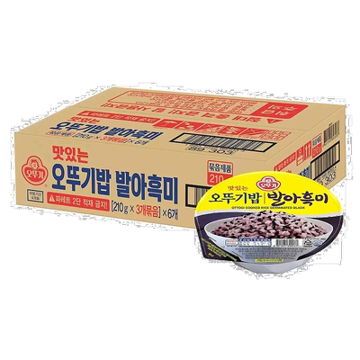 韩国直邮OTTOGI不倒翁速食发芽黑米饭210g*18盒微波炉即食半成品