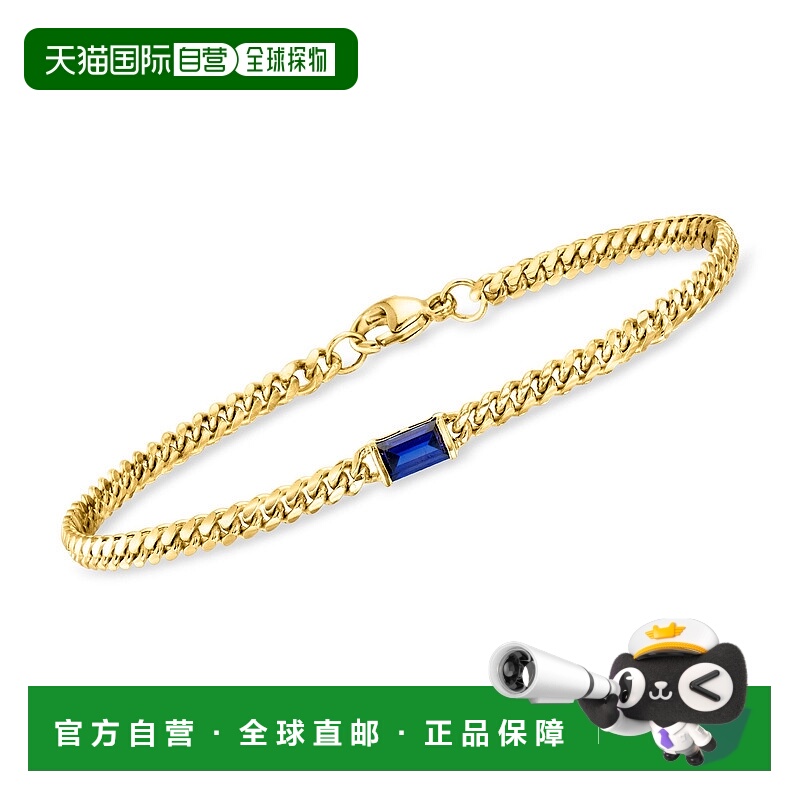 自营RS Pure by Ross-Simons Lab-Grown Sapphire Curb-Link Brac