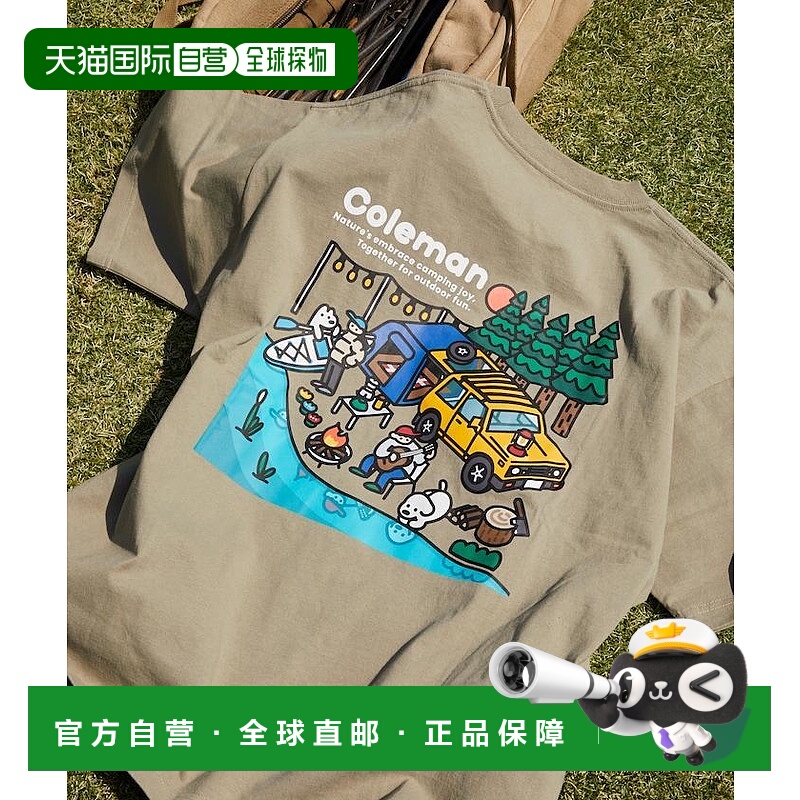 1h可退 日本直邮Coleman 特别定制款matsui插画印花短袖T恤 10261