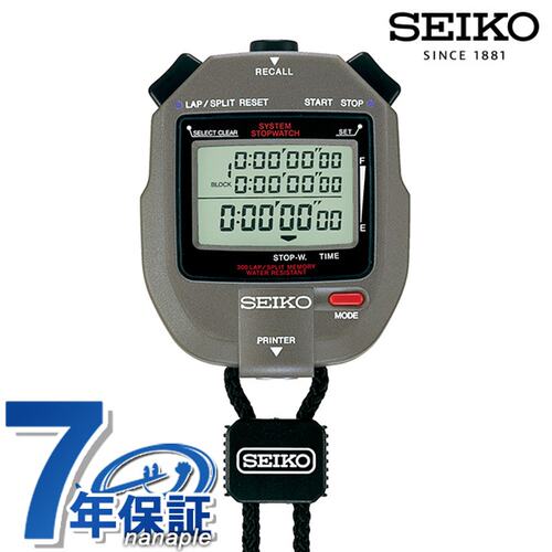日本直邮Seiko系统打印机石英计时手表SVAS011灰色精工钛合金