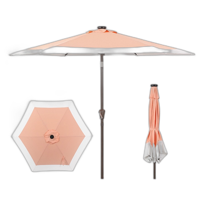 jonathan ySpencer 9 英尺经典海岸双色太阳能 LED 市场露台遮阳