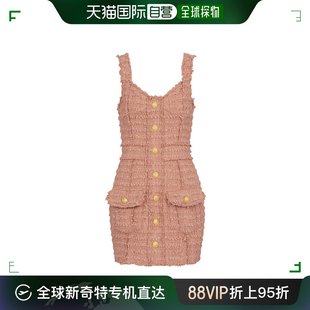 女士 香港直邮潮奢 巴尔曼 AF1R5415XE36 Balmain 斜纹软呢连衣裙