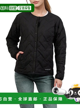 日本直邮Mont-bell Clothing 女士羽绒服 L 尼龙黑色高级羽绒圆领