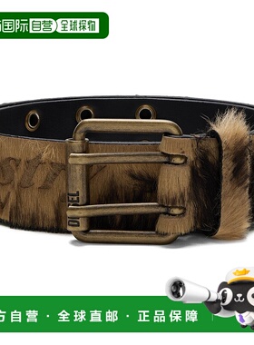 1h可退 香港直邮潮奢 Diesel 迪赛 男士 棕色 B-Flag-D 腰带 X105