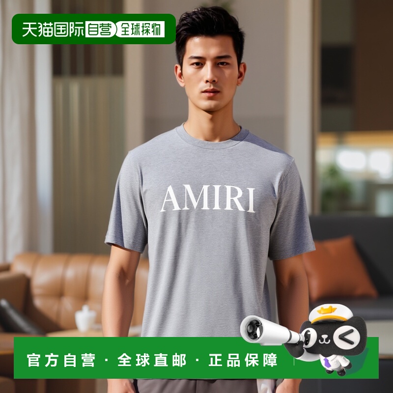 1h可退 香港直邮AMIRI 男士T恤 AMJYTE1073GREY AW2024 灰色 Amir