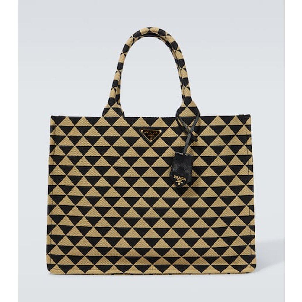 潮奢 Prada 普拉达 男士 Symbole 皮革饰边手提包