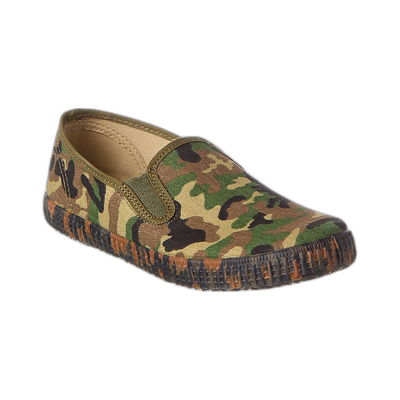 自营 Cienta Cangrejo 2Elasticos 帆布一脚蹬运动鞋 - 绿色 美国