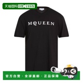 香港直邮潮奢 男士 mcqueen 1h可退 亚历山大 麦昆 T恤 black黑色