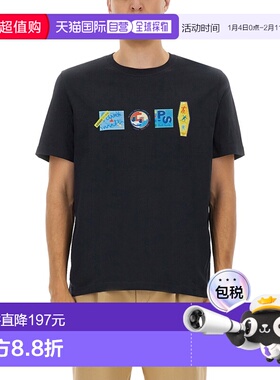 1h可退 香港直邮Paul Smith 男士 蓝色有机棉T恤T恤 M2R011RTP525