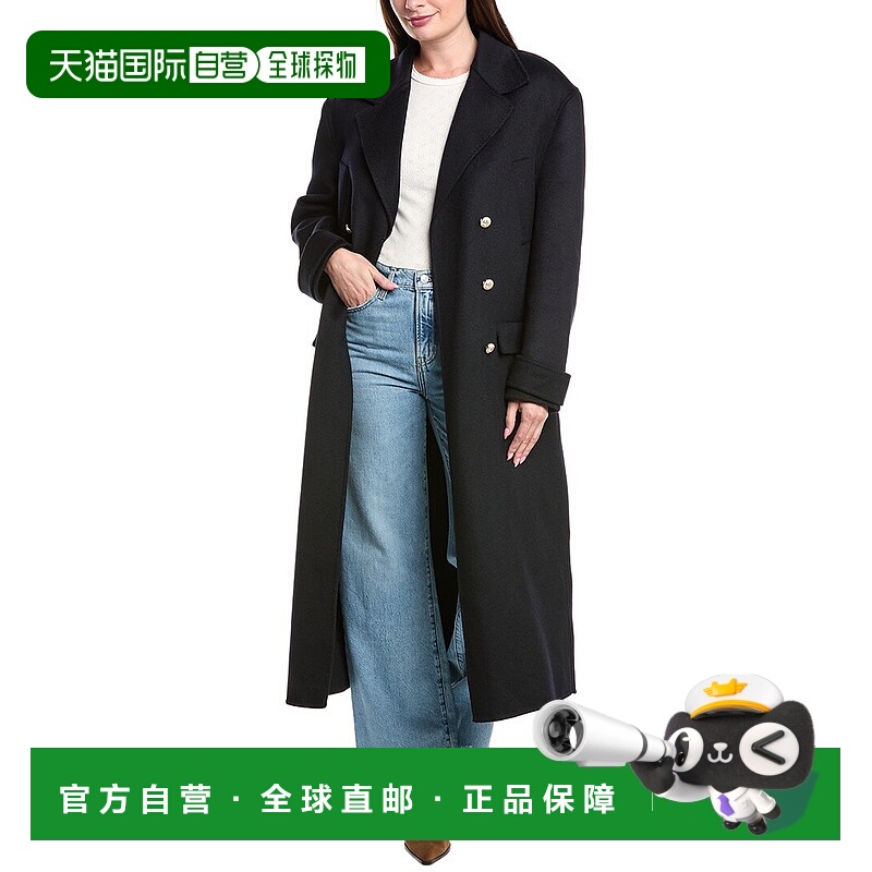 自营 sandro桑德罗羊毛风衣-蓝色 美国奥莱直发