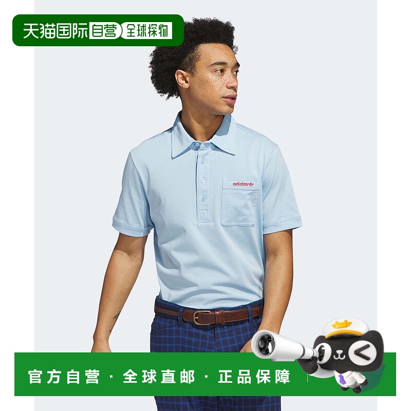 1h可退 日本直邮adidas 男士胸口口袋高尔夫短袖T恤 KVH82