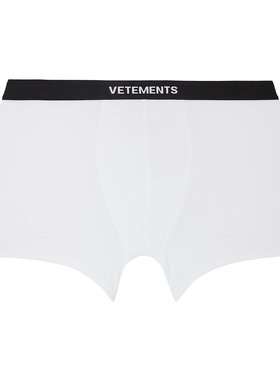 潮奢 Vetements 维特萌 男士 白色平角内裤 MA66UN100W