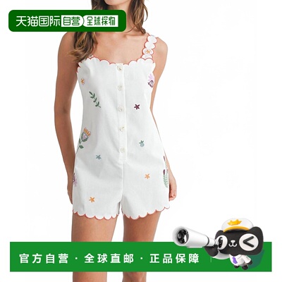 自营 mable米白色至米白色刺绣纽扣式连帽衫 美国奥莱直发连体