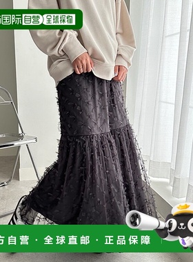 日本直邮GeeRA 丝带雪纺喇叭长裙 [R04609EW14541]