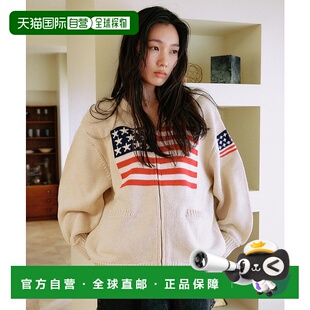 1h可退 日本直邮RIKKA FEMME 女装 星条旗 jacquard 宽松针织半拉