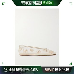 535524 香港直邮潮奢 butrym magda 女士 皮革边刺绣网纱芭蕾舞鞋