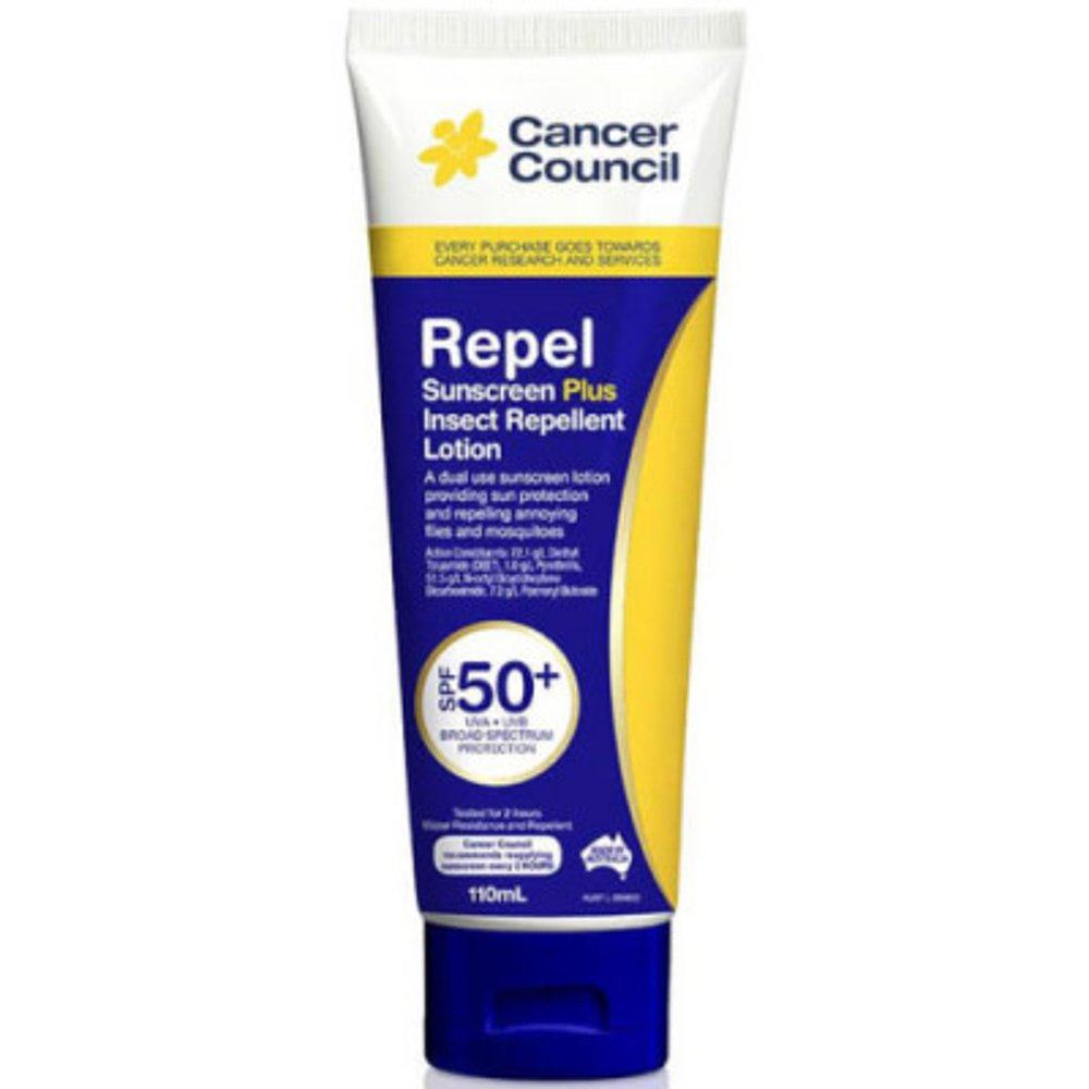 香港直邮CancerCouncil防蚊防晒乳清透爽滑防蚊虫水润110ml户外
