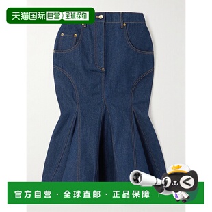 香港直邮Nina Ricci 莲娜丽姿 女士 三角形牛仔中长半身裙 24ADJU