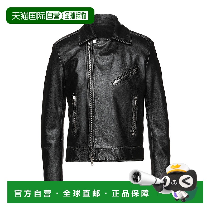 1h可退 香港直邮Balmain 巴尔曼 男士 骑士夹克 black黑色 舒适时