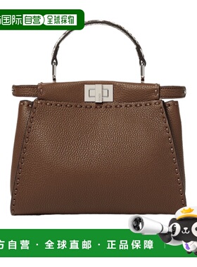 香港直邮FENDI 女士斜挎包 8BN244AYB3F1NQ2 AW2025 棕色 Peekabo