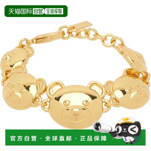 香港直邮Moschino 莫斯奇诺 女士 金色 Teddy Bear 手链 91028401