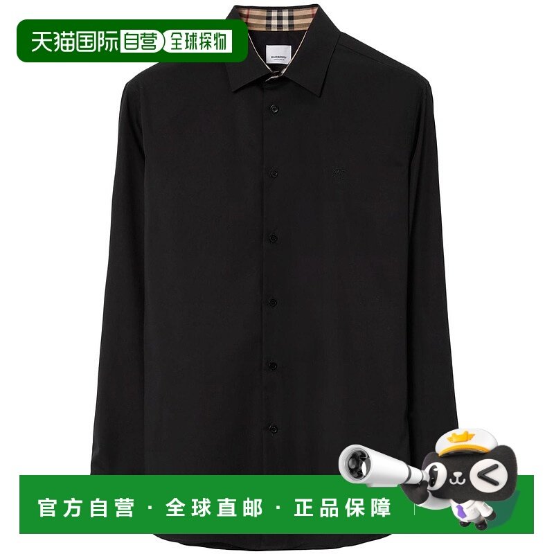 香港直邮BURBERRY 男士衬衫 8071799X SS2025 黑色 Burberry Shir