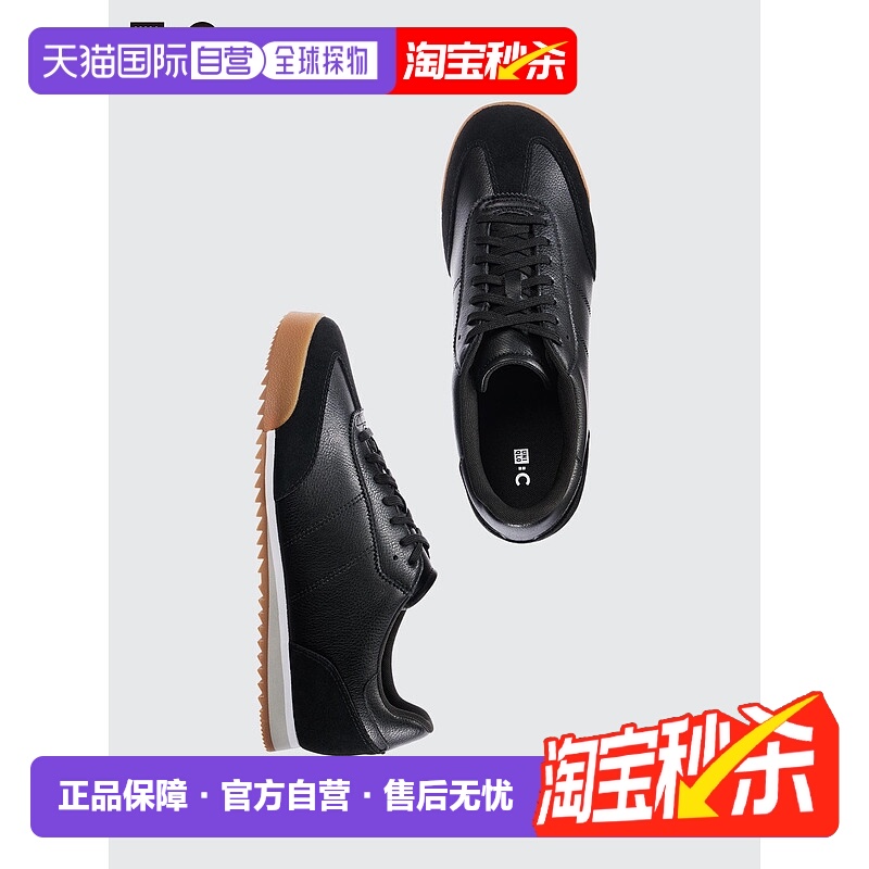 日潮跑腿UNIQLO优衣库 绒面革运动鞋 09 BLACK 男女兼用 23 47534