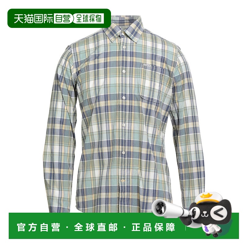 1h可退 香港直邮潮奢 Barbour 巴伯尔 男士 格纹衬衫 green绿色