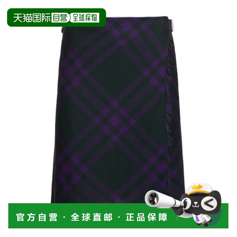 香港直邮Burberry 格纹裹身半身裙 78I-NGL003