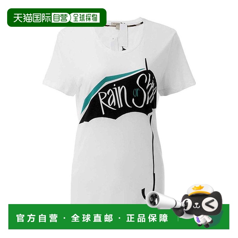 香港直邮BURBERRY 女士衬衫 39710141 SS2021 白色 圆领短袖T恤