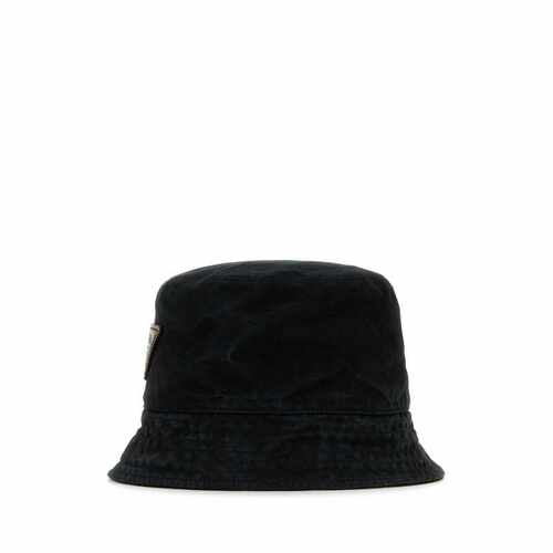 PRADA 男士帽子 2HC137157NF0002 SS2025 黑色 徽标渔夫帽