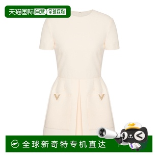 BVA6H01CF真丝 99新未使用 香港直邮Valentino 徽标圆领连衣裙