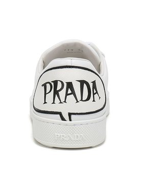 PRADA 女士运动鞋 1E779I3KE5F0009 SS2018 白色 系带休闲运动鞋
