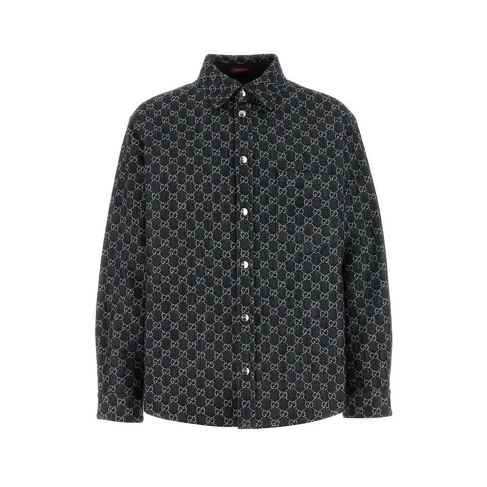GUCCI 男士衬衫 766142XDC881180 SS2025 黑色 CAMICIE