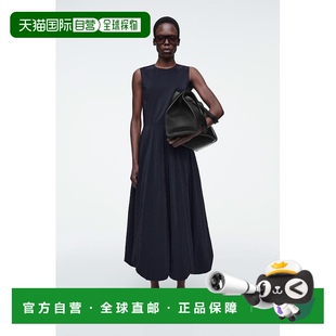 自营欧洲直邮COS 女士海军蓝再生尼龙连衣裙新款