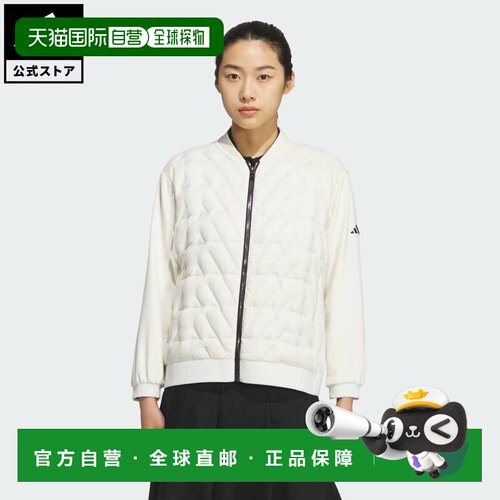 日本直邮adidas 女士高尔夫WARM针织摇粒绒夹克 [JM7126] 白色