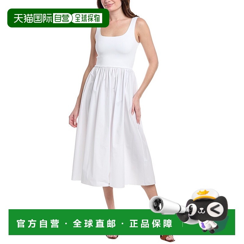 自营 theory理论无袖卷裙-白色 美国奥莱直发连衣裙