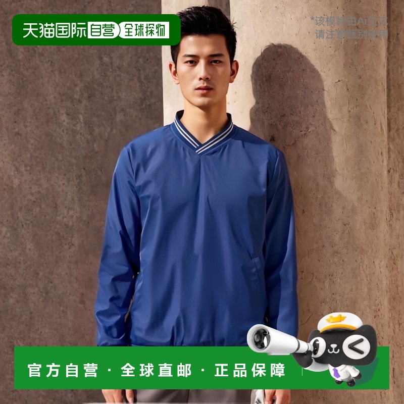 日本直邮MIZUNO V 领夹克衬里呼吸保暖柔和海军蓝 12je6v0216