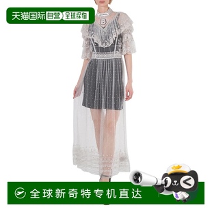 Burberry女士浅卵石灰长蕾丝连衣裙 自营 品牌尺码 美国尺码