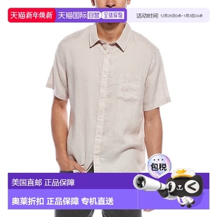 Fit Classic Linen Shirt 美国奥莱直发 自营 pink Vince